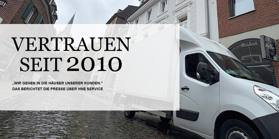 Das Service-Mobil von HNE Service im Einsatz für Haushaltsauflösungen, Entrümpelungen und Umzüge in NRW